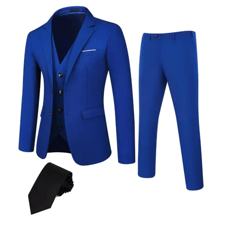 Mens Business Suit Set Regular Fit Formal Tuxedo Jacket and Trousers